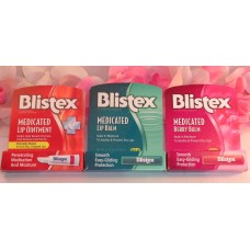 Blistex Trio (3) Medicated Lip Ointment Medicated Lip Balm Berry Balm .21oz Lot
